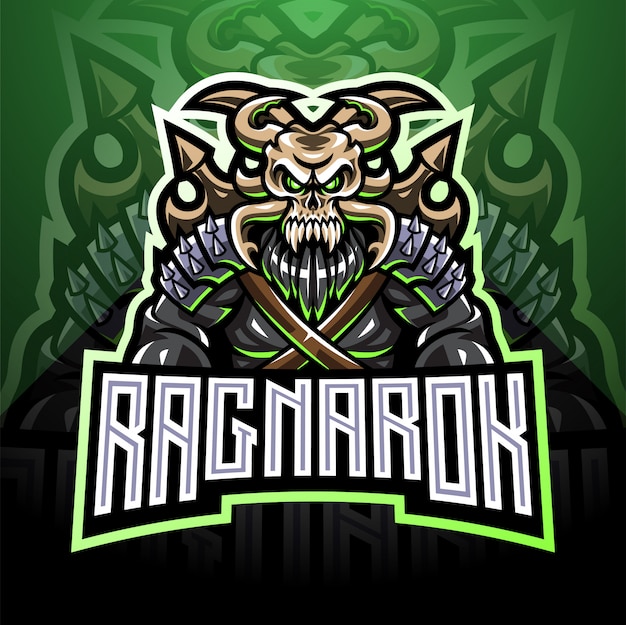 Diseño de logotipo de la mascota Ragnarok esport