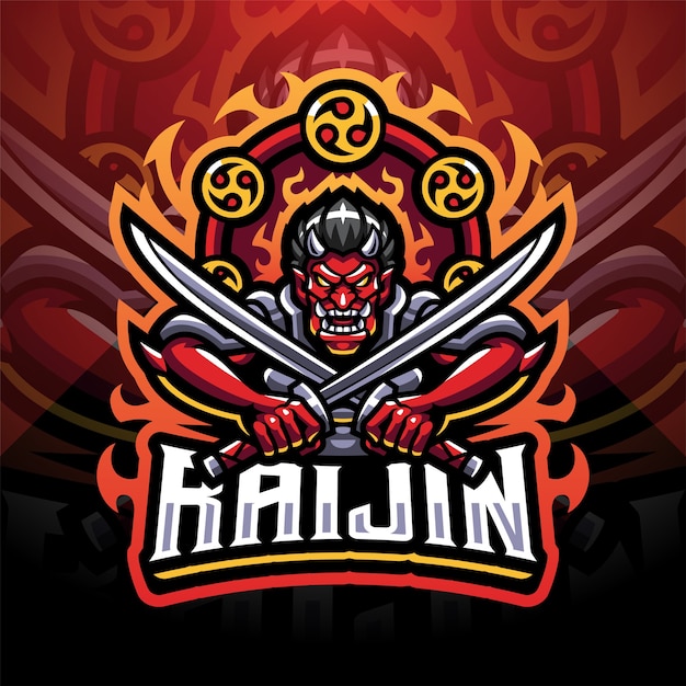 Diseño de logotipo de mascota Raijin esport