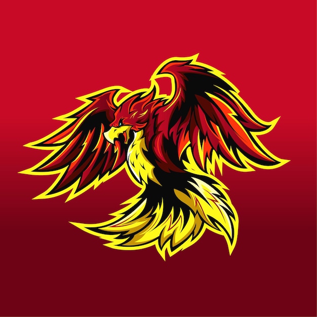 Diseño de logotipo de mascota Red Hawk esport