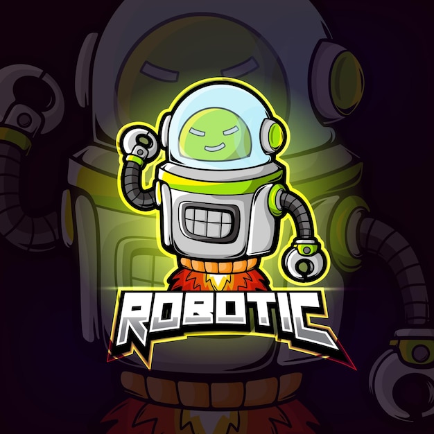 Diseño de logotipo de mascota robótica esport