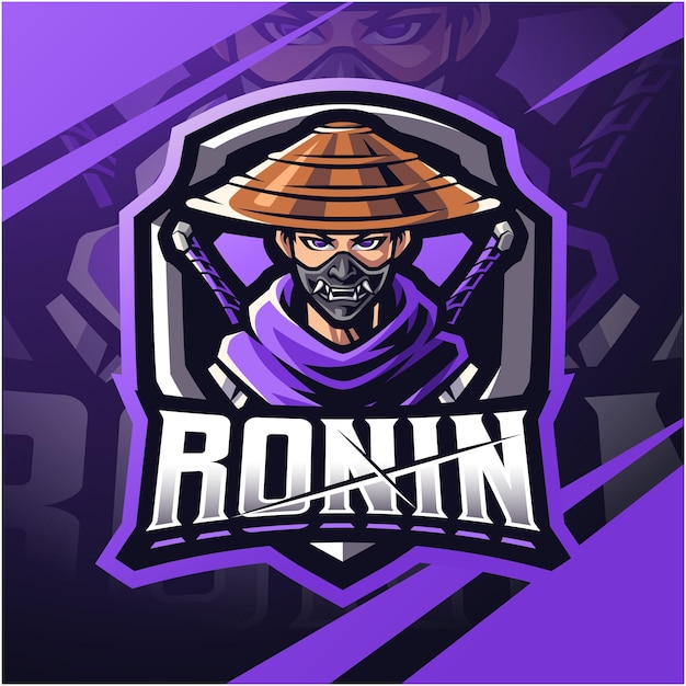 Diseño de logotipo de mascota ronin esport