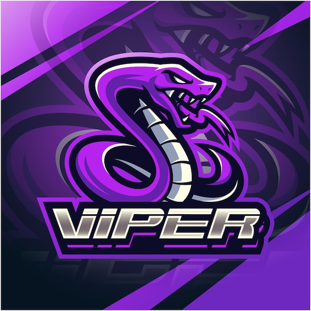 Vector diseño de logotipo de mascota serpiente víbora