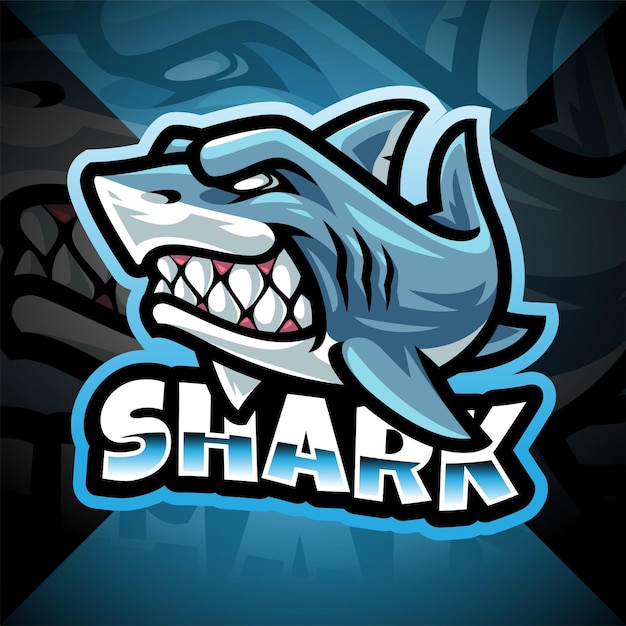 Diseño de logotipo de mascota Shark esport