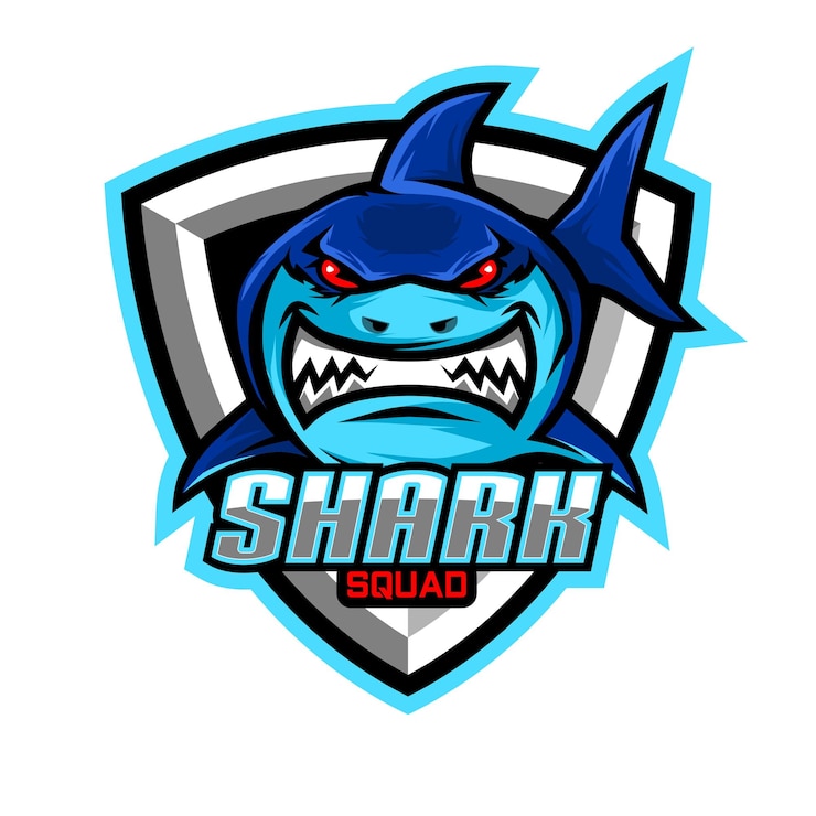 Vector diseño de logotipo de la mascota shark esport