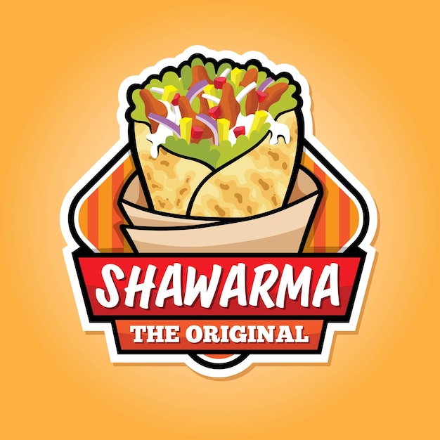 Diseño del logotipo de la mascota de Shawarna