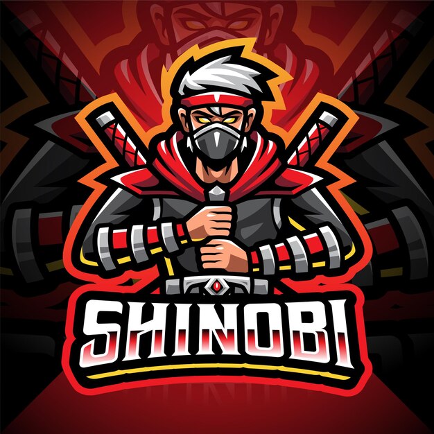 Diseño de logotipo de mascota shinobi esport