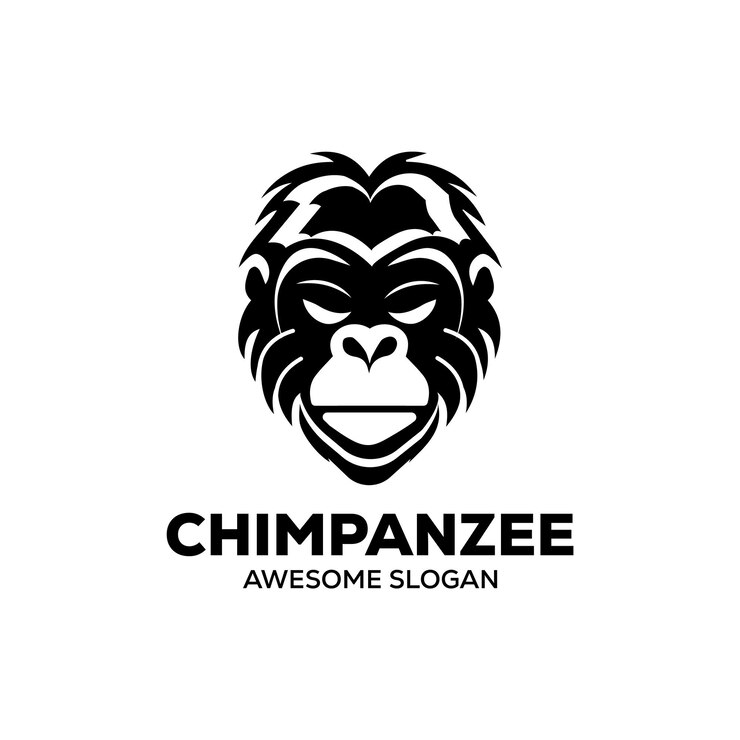 Vector el diseño del logotipo de la mascota simple del mono vectorial.