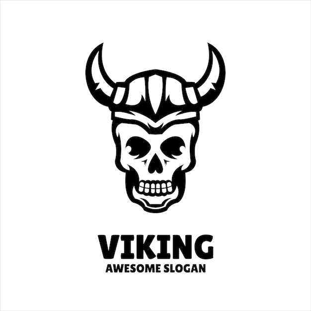 Diseño de logotipo de mascota simple vikingo