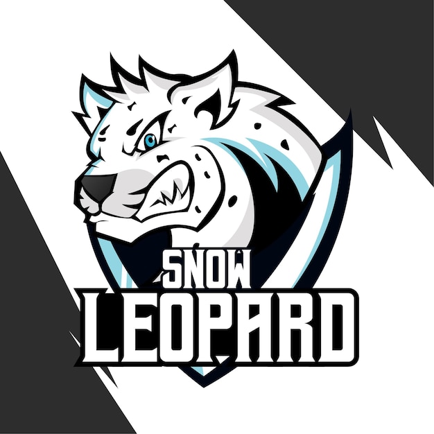 Diseño de logotipo de mascota snow leopard esport