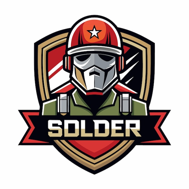 Diseño de logotipo de mascota soldado
