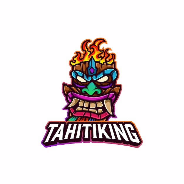 Diseño del logotipo de la mascota de Tahitiking esport