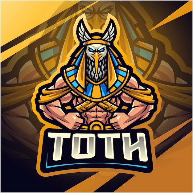 Diseño del logotipo de la mascota thoth esport