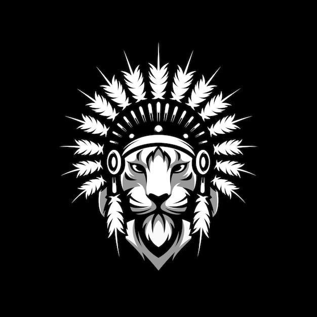 Diseño de logotipo de mascota Tiger Apache