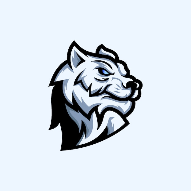 Diseño de logotipo de mascota de tigre blanco