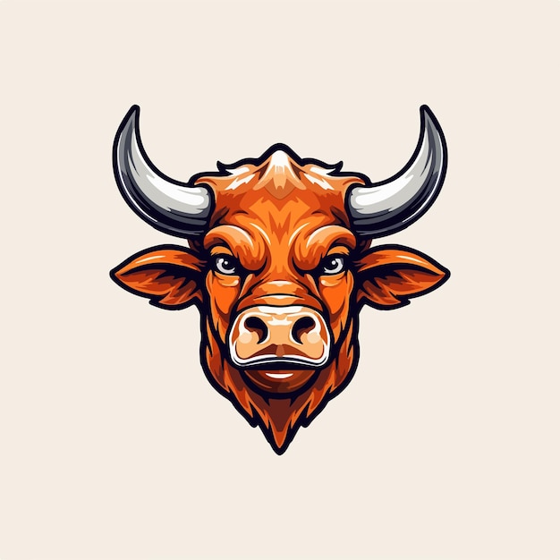 Diseño Logotipo Mascota Toro Ilustración Vector Toro