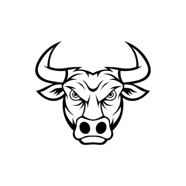 diseño del logotipo de la mascota del toro simple