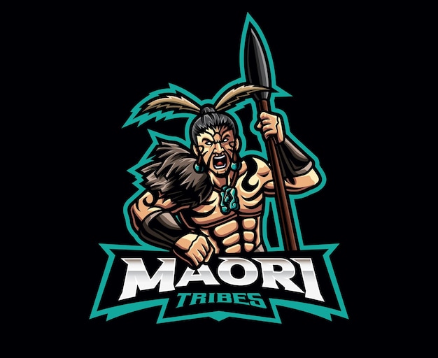 Diseño del logotipo de la mascota de la tribu maorí