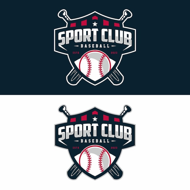 diseño de logotipo de mascota de vector de béisbol con estilo de concepto de ilustración moderno para placa
