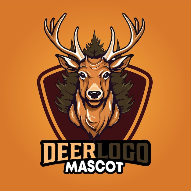 Diseño de logotipo de mascota de venado Vector de venado