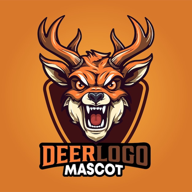 Diseño de logotipo de mascota de venado Vector de venado