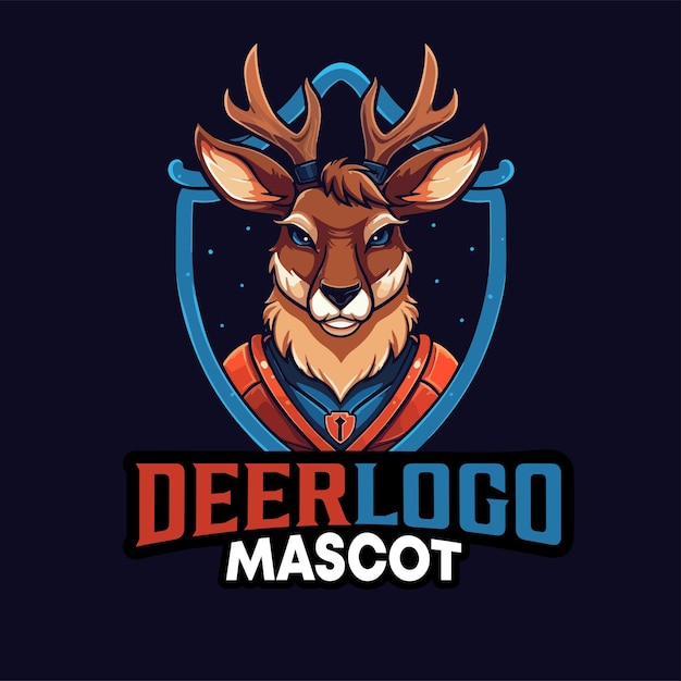 Diseño de logotipo de mascota de venado Vector de venado