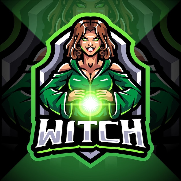 Diseño de logotipo de mascota witch esport