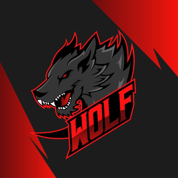 Diseño de logotipo de mascota wolf esport