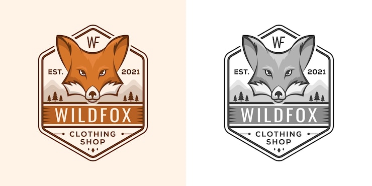 Vector diseño de logotipo de mascota de zorro salvaje