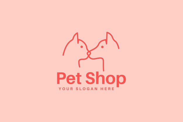 Diseño de logotipo para mascotas. Diseño moderno. Logotipo plano. Ilustración vectorial