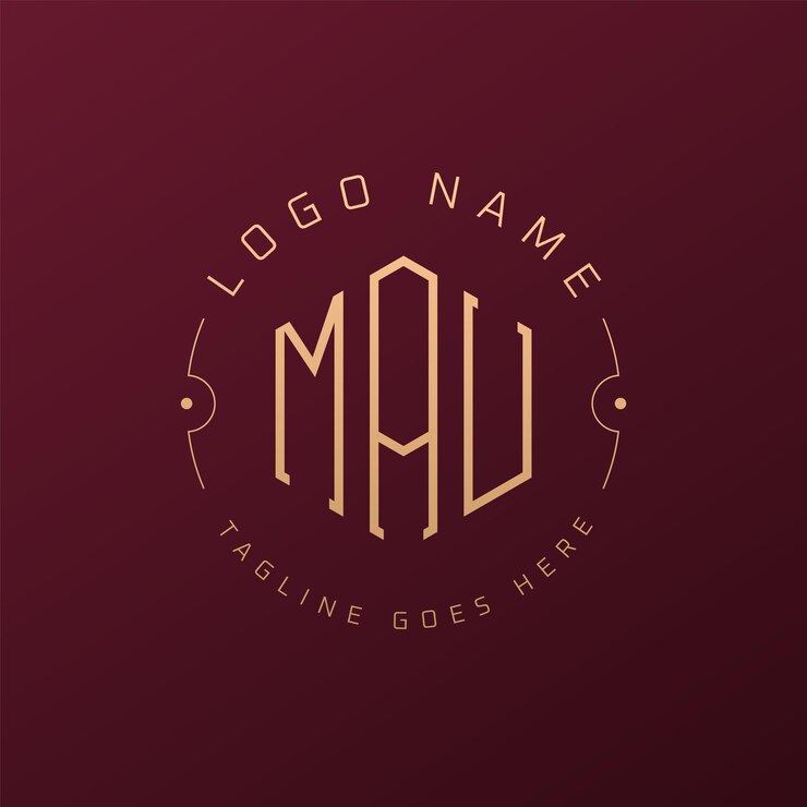 Vector diseño de logotipo de mau de lujo letra elegante mau monograma logotipo minimalista poligono plantilla de diseño de logotipo mau