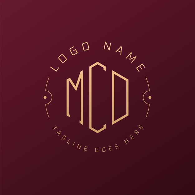Diseño de logotipo de MCD de lujo Letra elegante MCD monograma logotipo minimalista polígono plantilla de diseño de logotipo MCD