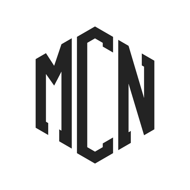 Diseño del logotipo de MCN Letra inicial MCN Monograma Logotipo con forma de hexágono
