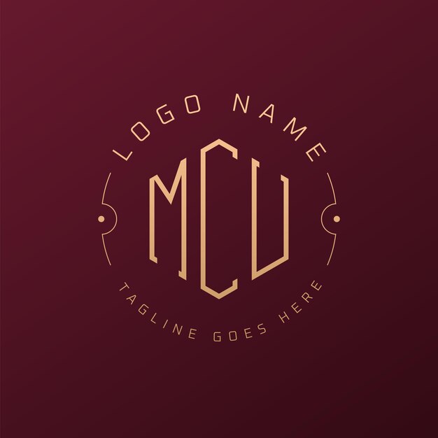 Diseño de logotipo de MCU de lujo Letra elegante MCU Monograma Logotipo minimalista Poligono plantilla de diseño de logotipo MCU