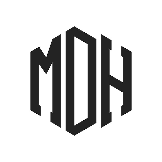 Diseño del logotipo de MDH Letra inicial Monograma de MDH Logotipo con forma de hexágono