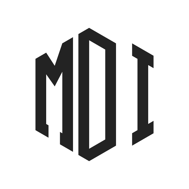 Diseño del logotipo MDI Letra inicial MDI Monograma Logotipo con forma de hexágono