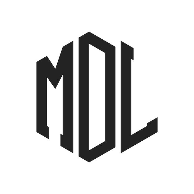 Diseño del logotipo de MDL Letra inicial Logotipo del monograma de MDL con forma de hexágono