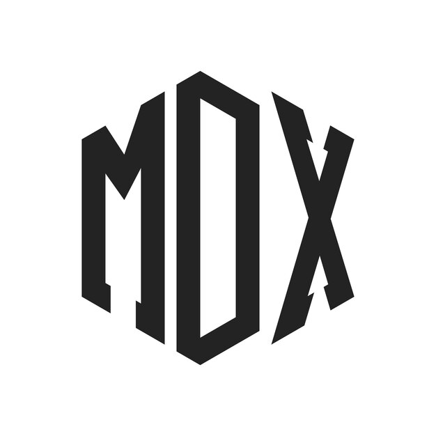 Diseño del logotipo MDX Letra inicial Logotipo del monograma MDX con forma de hexágono