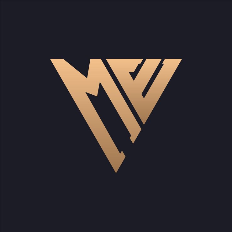 Vector diseño de logotipo me moderno minimal elegante y lujoso me logotipo triángulo elegante monograma letra me diseño de logotipo para la identidad empresarial corporativa de la marca