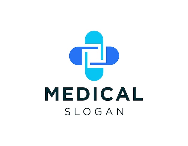 Diseño de logotipo médico creado utilizando la aplicación Corel Draw 2018 con un fondo blanco