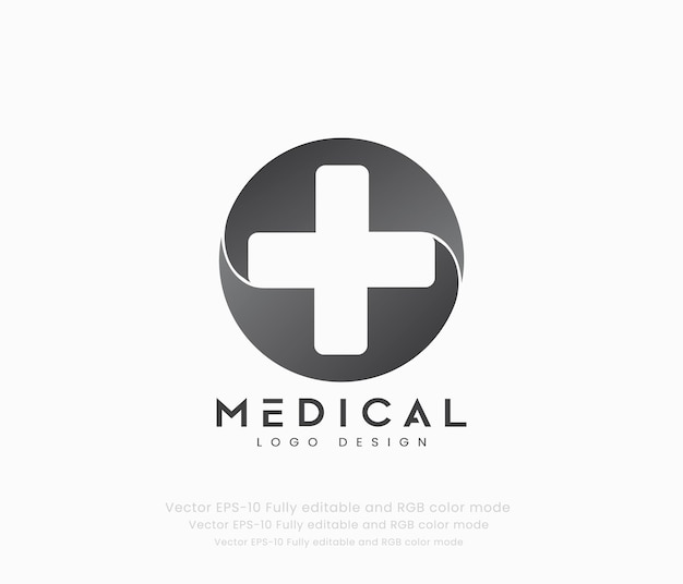 Diseño de logotipo médico con una cruz en el medio.