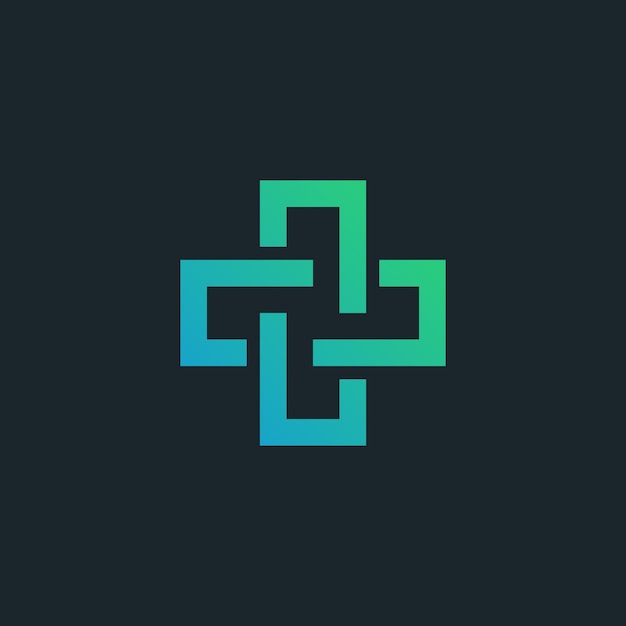 Diseño de logotipo médico de salud moderno Premium Vector