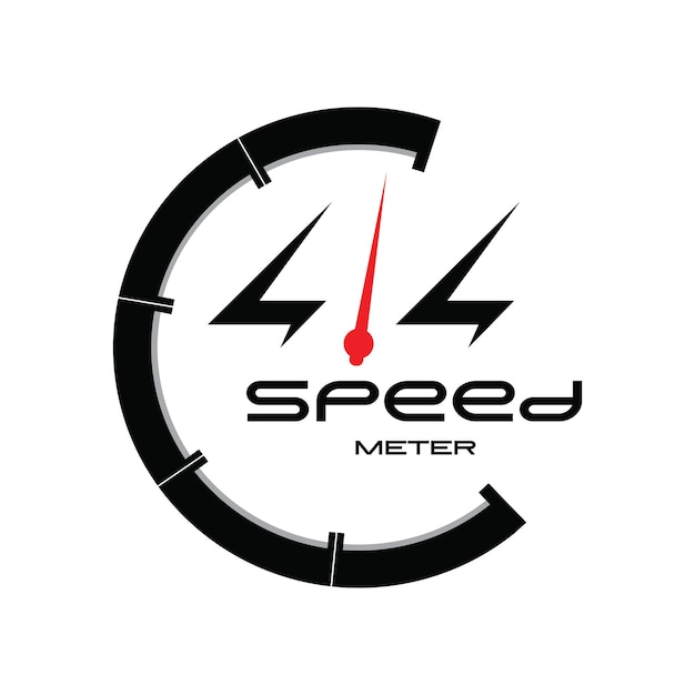 diseño del logotipo del medidor de velocidad del automóvil con vector
