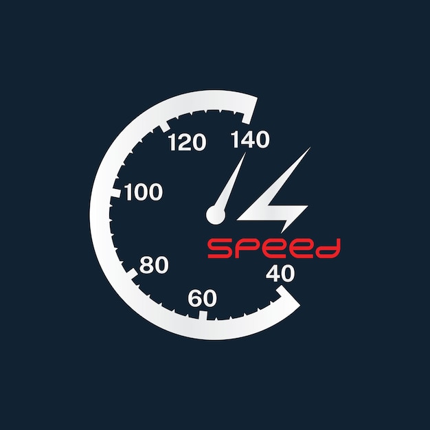 diseño del logotipo del medidor de velocidad del automóvil con vector