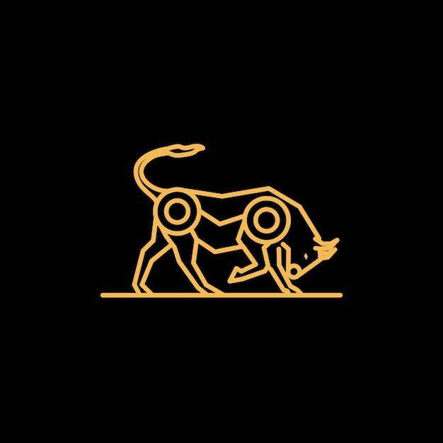 diseño del logotipo del mercado alcista del toro dorado