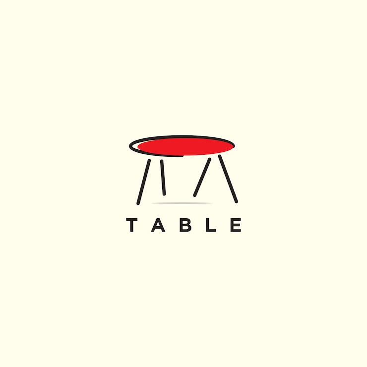 Vector diseño de logotipo de mesa para muebles.