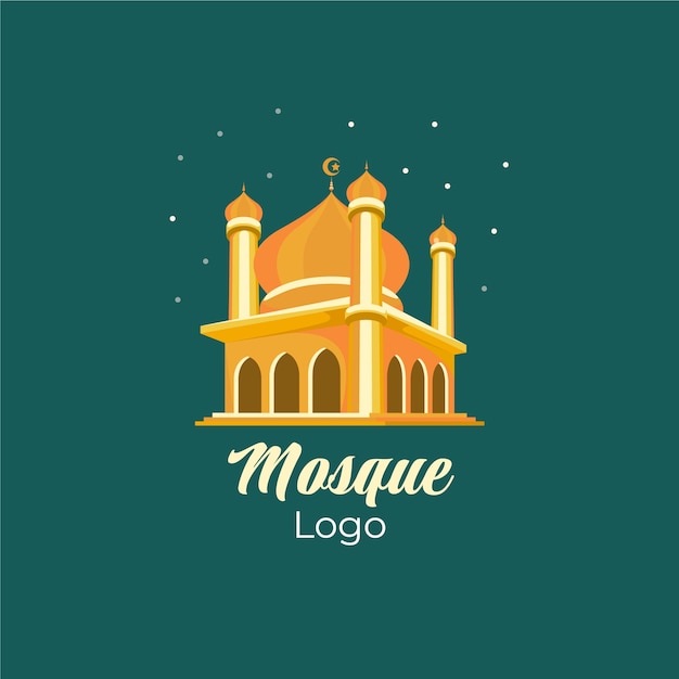 Diseño del logotipo de la mezquita dibujado a mano