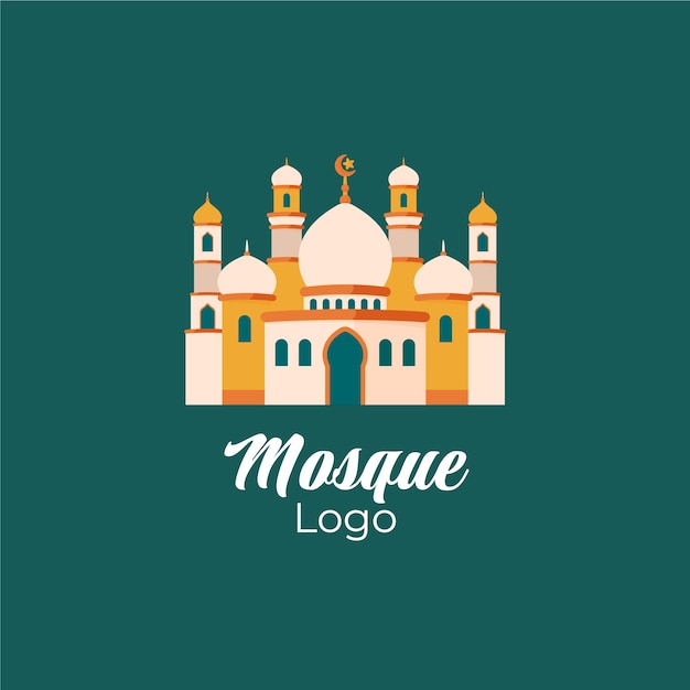 Diseño del logotipo de la mezquita dibujado a mano