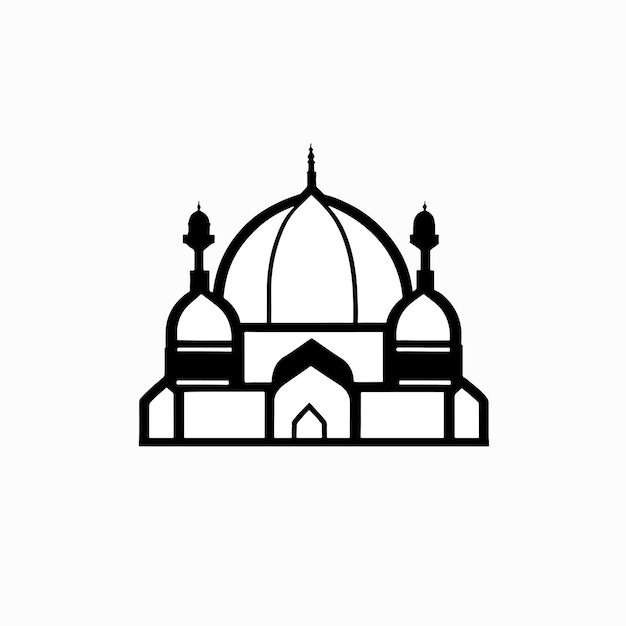 Diseño de logotipo de mezquita de lujo Icono de vector de mezquita o mezquita moderna y profesional