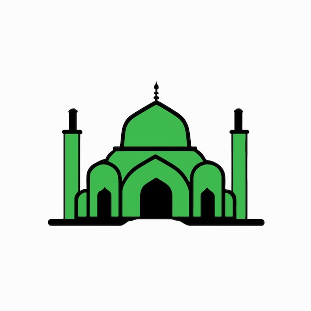 Diseño de logotipo de mezquita de lujo Icono de vector de mezquita o mezquita moderna y profesional