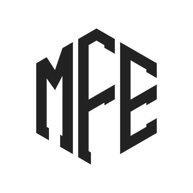 Diseño del logotipo MFE Letra inicial MFE Monograma Logotipo con forma de hexágono